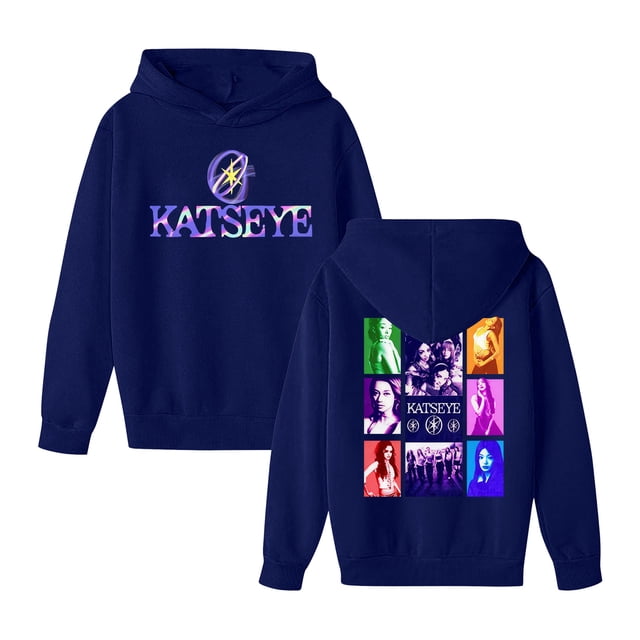 KATSEYE Hauts pour Enfants Sweat à Capuche Imprimé à Manches Longues Décontracté Confort Sportif