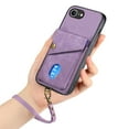 thumbnail image 7 of Allytechgroup for iPhone 16e Wallet Case, Premium PU Leather Back Cover Cards Holder Stand Compatible with Car Mount RFID Blocking Hand Wrist Full Protective Phone Case for Women Girls, Purple, 7 of 7