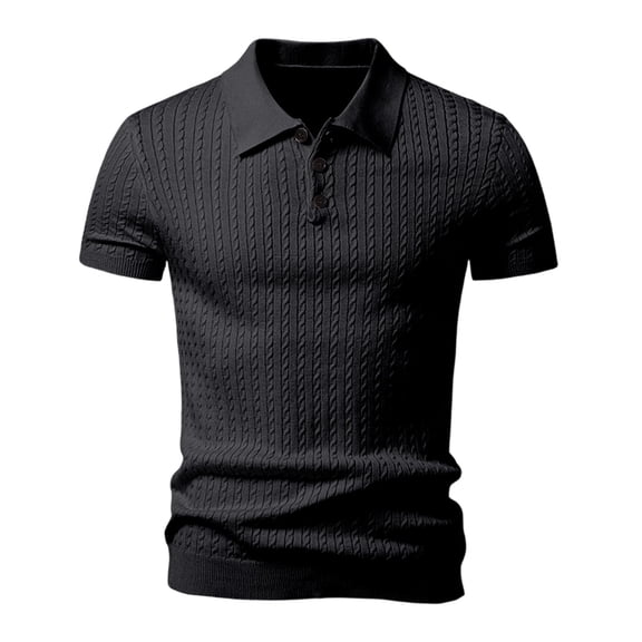 Mens Polo Shirts Short Sleeve Slim Fit Shirt Business Casual Turn Down Collar Top