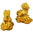 thumbnail image 2 of Greenadscape Resin Animal Figurines Golden Kylin Figurine For Desktop Decoration 2Pcs 2.3X1.9X1.5In, 2 of 6