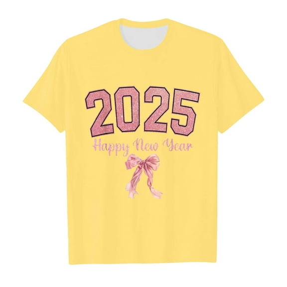 LUOGENLI Spring T Shirts Valentine's Day for Girls 12-13 Kids New Year 2025 Printed Short Sleeve T Shirt Tops Casual St. Patrick's Day T Shirts for Girls Girls Spring T Shirts Size 6 Yellow 8-9 Years