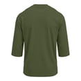 thumbnail image 5 of Trgacdwlo 3/4 Sleeve Shirts for Men Crew Neck Mens Baseball Shirts Summer Fall Big and Tall Plain Mens Shirts Casual Green M, 5 of 6