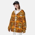 thumbnail image 5 of Goofa Tiger Printed Women's UPF 50+ Sun Protection Hoodie Jacket Lightweight Long Sleeve Sun Shirt for Women with Pocket Hiking Outdoor-Small, 5 of 9