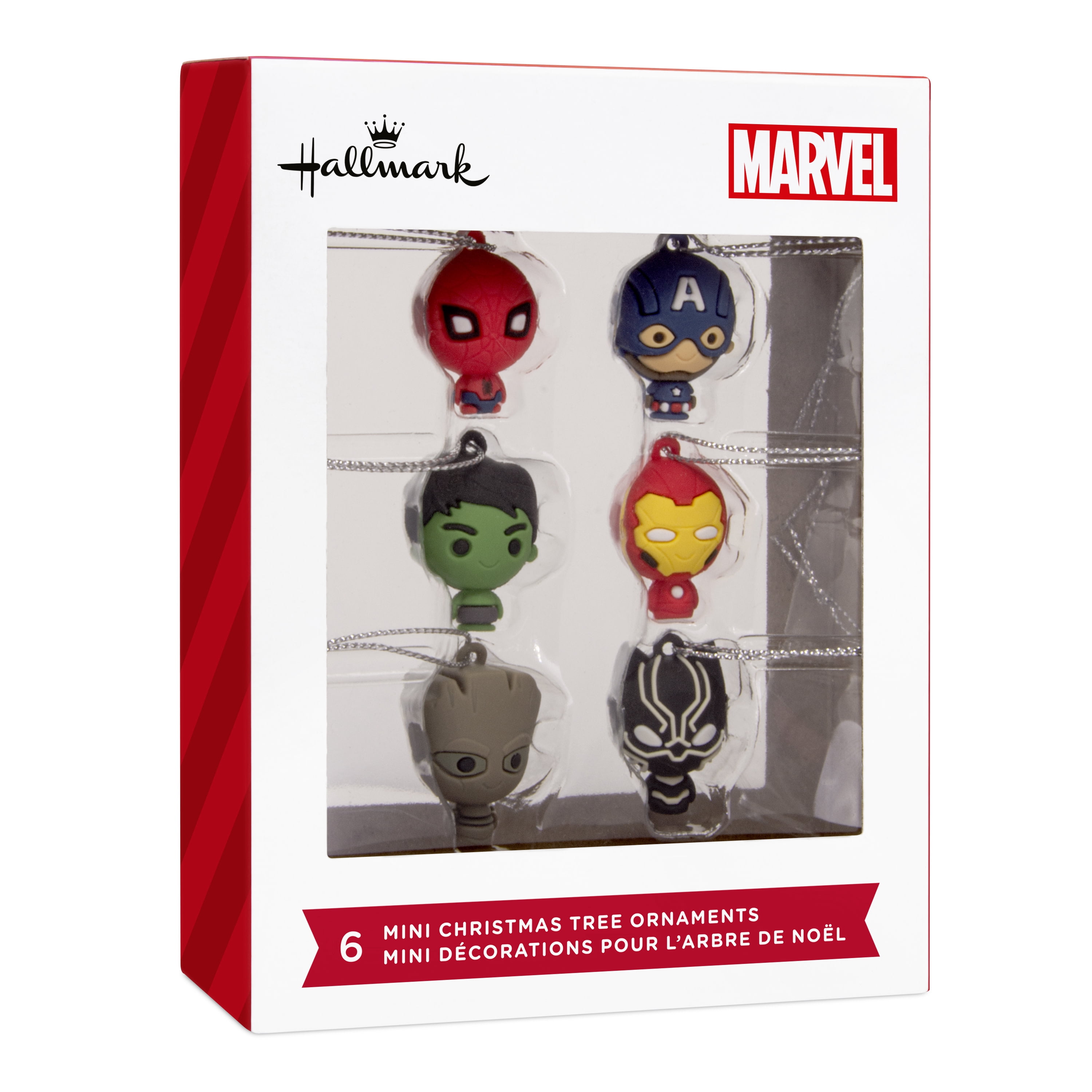 Hallmark Mini Ornaments (Marvel Super Heroes, Shattrprf), Set of 6, 1 Count