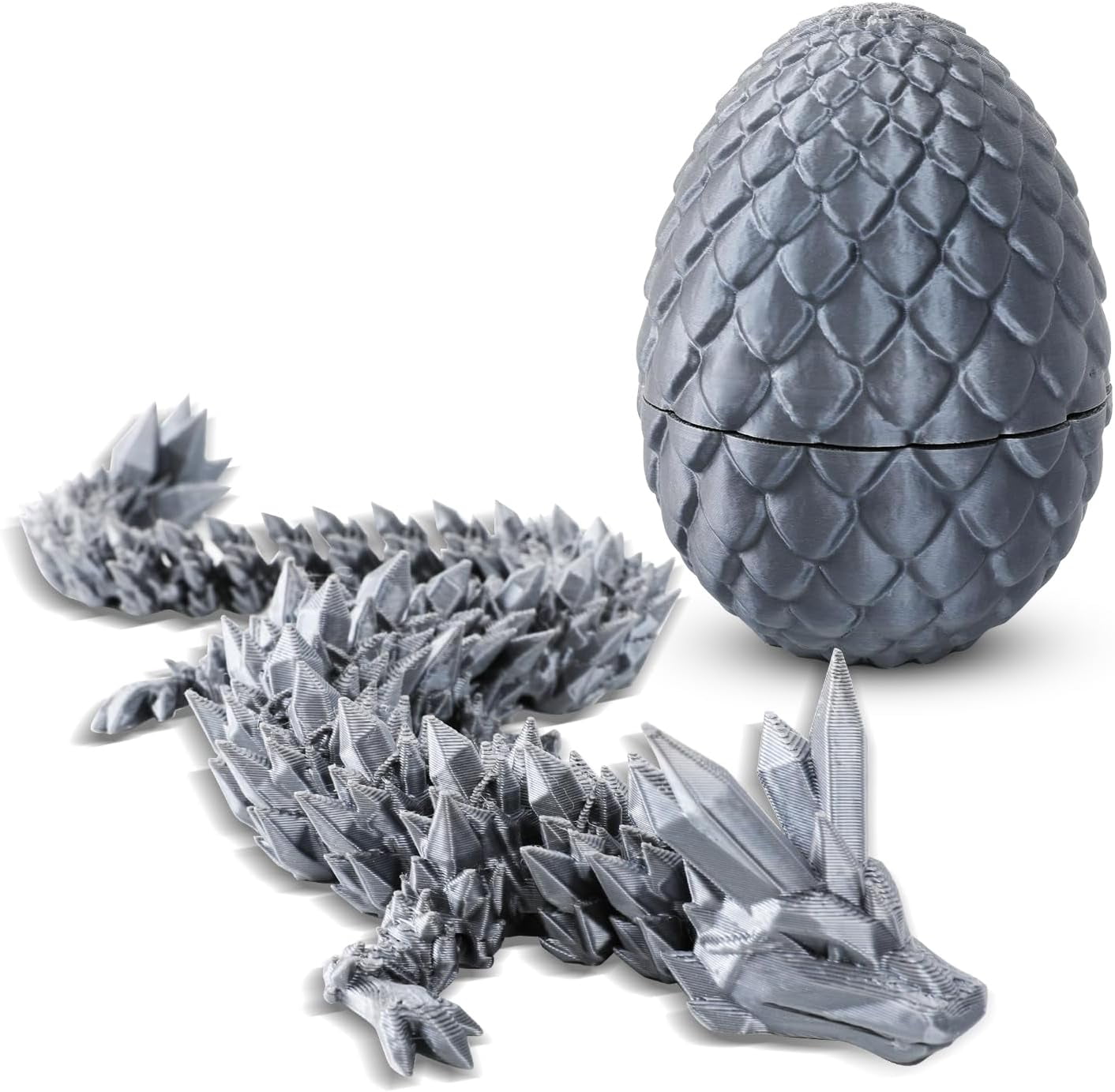Home Office Desk Decor3D Printed Dragon Egg Crystal 3D Dragon Fidget Toys for Adult Articulated Dragon Egg Surprise Dragon Gifts
