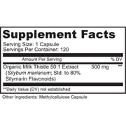 Milk Thistle Capsules- 25,000 mg Strength- 50X Concentrated Seed Extract & 80% Silymarin Standardized- 120 Vegan Pills- Supports Healthy Liver Cleanse & Detoxification, Non-GMO- 4 Month Supply