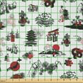 thumbnail image 2 of Ambesonne East Fabric by the Yard Microfiber, Japanese Architecture Artwork, 1 Yard, Dark Coral Black White, 2 of 2