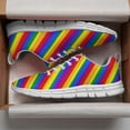 thumbnail image 3 of LGBT Pride Shoes Men Women Fashion Rainbow Sneakers Lightweight Breathable Running Shoes Gift for Gay Lesbian White Size 5, 3 of 5