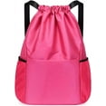 thumbnail image 1 of Pink Drawstring Sports Backpack, Drawstring Sports Bag, Waterproof Backpack for Kids, Boys and Girls, 1 of 4