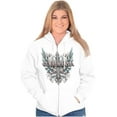 thumbnail image 3 of Goth Good Karma Filagree Cross Unisex Fleece Graphic Zip Up Hoodie Brisco Brands 2X, 3 of 5