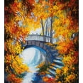 thumbnail image 3 of Ambesonne Art Duvet Cover Set, Autumn Forest with Bridge, 2-Calking, Marigold Vermilion Blue, 3 of 3