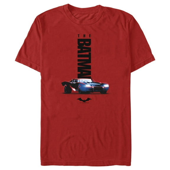Men's The Batman Batmobile Logo  Graphic Tee Red 2X Large