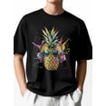 thumbnail image 2 of Casual Men's T-Shirt,Short Sleeve Tee Shirt Pineapple Headphone Crewneck T Shirts Tops for Men, 2 of 8