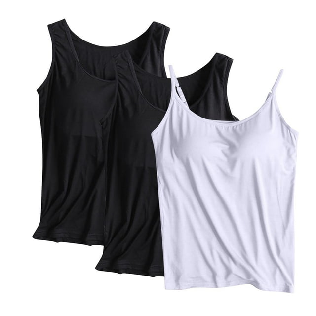 Hot6sl Liquidation d'Économies d'Été Camisoles à Col Rond, T-Shirt de Base Sans Armature en Coton Uni pour Femmes, Pyjama en Modal pour Femmes/blanc, P