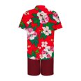 thumbnail image 4 of Stamzod Mens Sweatsuits 2 Piece Set Summer Short Sleeve Hawaiian Shirt and Shorts Sets Casual Plus Size Vacation Short Sets for Men Red C M, 4 of 5