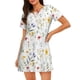 thumbnail image 1 of Fotbe Watercolor Floral A Bata de Dormir para Mujer con Estampado, Camisón de Algodón de Manga Corta, Ropa de Dormir Casual, 1 of 6