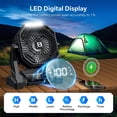 thumbnail image 5 of 30000mAh Portable Camping Fan, Rechargeable USB Tent Fan with LED Light & Hooks, Battery Personal Turbo for Travel Table Camping Gear, 5 of 7