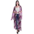 thumbnail image 1 of Moomaya Cardigan Long en Georgette de Viscose Imprimée à Manches Fendues pour Femmes, 1 of 5