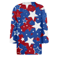 thumbnail image 6 of KDDYLITQ United States 250th Anniversary Shirts for Women Causal 250th Birthday Crew Neck Tops Patriotic Printed Summer Tees Red White and Blue Fashion 3/4 Sleeve Blouses Navy L, 6 of 6