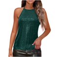 thumbnail image 2 of Womens Clothes Shorts Kelon Tank Top for Women Cowl Neck Glitter Sequins Shirts Blouse Dressy Casual Business Work Tops Casual Summer Clothes 2026, 2XL, 2 of 8