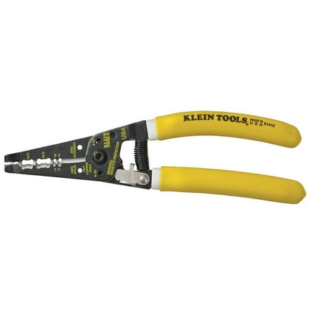 K1412 -Kurve Dual NM Cable Stripper/Cutter, 12/2 And 14/2 stripping slots quickly remove outer jacket of Type NM-B non-metallic sheathed cable By Klein