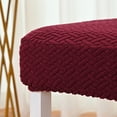 thumbnail image 2 of Amdohai Simple Chair Cover Seat and Rest In One Half Package M Chair Protective Cover Polar Fleece Material Elastic Striped Grid for Dining Hotel Home Use, 2 of 8
