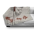 thumbnail image 2 of Music is My Life Soft Flannel Fleece Throw Blanket, Hipster Man with Hair Listening to Music, Cozy Plush for Indoor and Outdoor Use, 60" x 80", Paprika Eggshell, by Ambesonne, 2 of 5