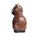 thumbnail image 2 of Mainstays 8in Ceramic Highland Cow Garden Decor Brown Statue Adorable Cow Cute Sticking Tongue Out, 2 of 5