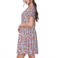 thumbnail image 2 of Haiem love heart Pattern Women's Short-Sleeve Scoop Neck Swing Dress, 2 of 6