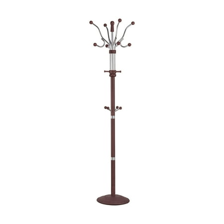 Acme Coat Rack - Acme Hubert Iron Coat Rack in Cherry with Swivel Top