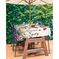 thumbnail image 3 of Fsddascl Spring Floral Outdoor Tablecloth - 54x80 Inch Rectangle Dining Table Cover, Watercolor Elegant Botanical Summer Waterproof Outdoor Table Cloth with Umbrella Hole & Zipper for Picnic/Patio, 3 of 7