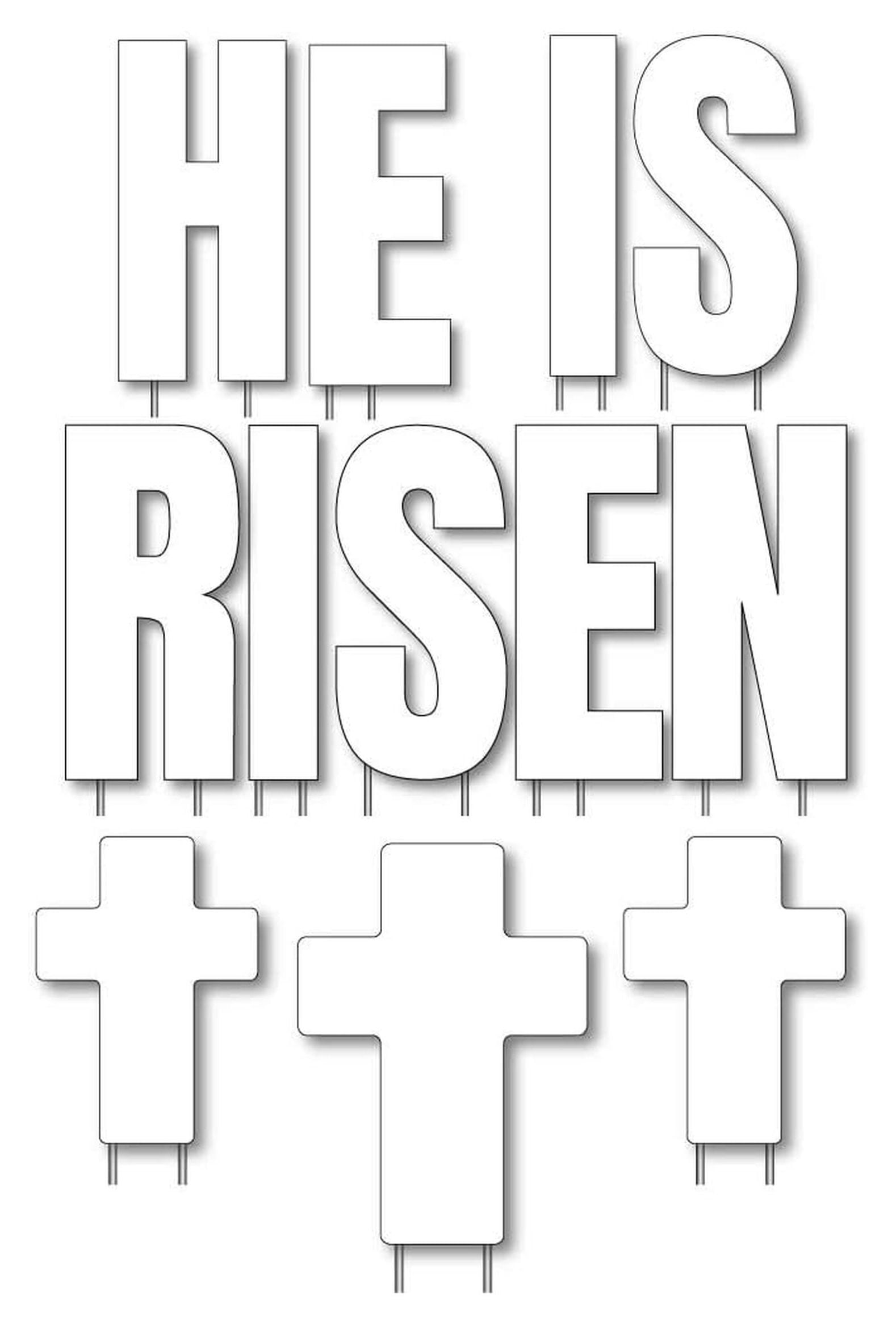 Easter Yard Signs - He is Risen Outdoor Lawn Decorations, 24 Inch Religious Easter Display with Stakes, Spring Holiday Garden Decor