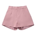 thumbnail image 4 of LIIPEE Women Shorts Summer Casual Solid Color Elastic Mid Waist Loose Fit Mini Shorts Ladies Buttons Lightweight Versatile Bottoms Vacation Comfortable Breathable Soft Daily Shorts,Pink,XXXXL, 4 of 6