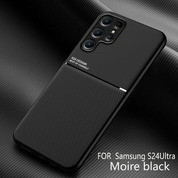 Dteck Case for Samsung Galaxy S24 Ultra,Shockproof TPU Hybrid PC Case Slim Back Magnetic Cover,Black
