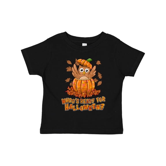 Inktastic Whoo's Ready for Halloween? Cute Owl in a Pumpkin Boys or Girls Toddler T-Shirt