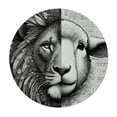 thumbnail image 4 of WYYP Lion and Lamb Round Tablecloth for Picnic Dining Kitchen Farmhouse 100% Polyester Waterproof Resistant Fabric White, 4 of 8