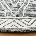 thumbnail image 3 of SAFAVIEH Abstract Alastar Geometric Wool Area Rug, Ivory/Black, 6' x 6' Round, 3 of 10