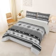 thumbnail image 2 of Homewish Bohemian Horizontal Lines Full Size Comforter Sets,Boho Exotic Style Bedding Comforter Set,Gray,Light Gray Reversible,3pcs,1 Comforter and 2 Pillowcases, 2 of 7
