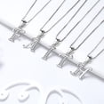 thumbnail image 6 of Juwaliy Women Initial Necklace 925 Sterling Silver Letter A Pendant,Iced Out Monogram Alphabet Charm Personalized Name Jewelry Gifts for Mother Wife Daughter, 6 of 9