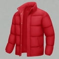 thumbnail image 2 of Sookity Men's Puffer Winter Coat Big and Tall Hooded Down Jacket Zip up Stand Collar Jackets Casual Heavy Winter Jackets Ski Snow Thick Snowy Puffer Coat with Pockets Red,S, 2 of 6