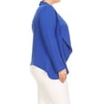 thumbnail image 3 of Women's Casual Stretch Comfort Open Front Draped Blazer Jacket, 3 of 4