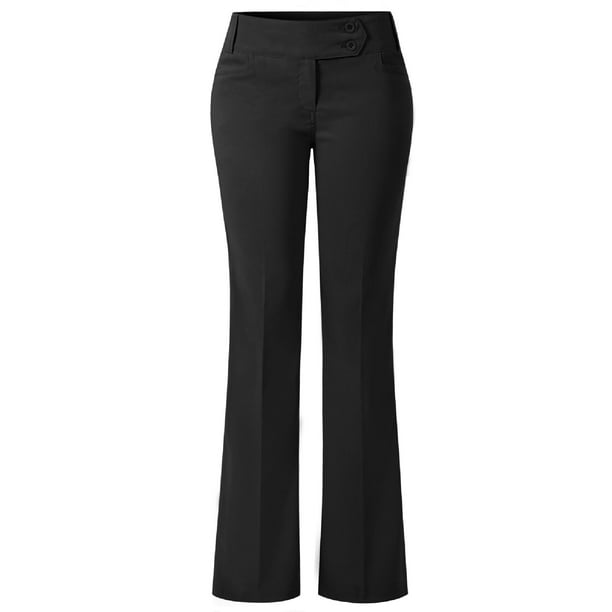 Made by Olivia Women's High Waist Slim Boot-Cut Stretch Office Pants  Trousers Black L - Walmart.com