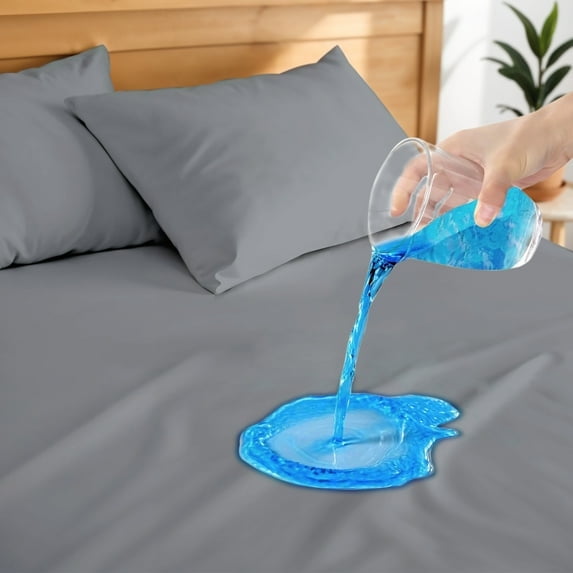 Hitime Protector de Colchón Impermeable Tamaño Queen, Funda de Colchón Transpirable y Refrescante con Protector de 6 a 15 Pulgadas (Microfibra, Queen 60 X 80 Pulgadas)