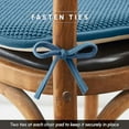 thumbnail image 5 of Elegant Comfort 4 Pack Chair Cushion Covers - Skid-Proof Rubber Backing - 16 x 16 Inch - Thick Dining Square Shape Seat Covers - Comfortable Textured Chair Pads with Ties - Honeycomb Pattern, Blue, 5 of 7