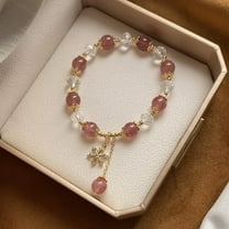 Strawberry Quartz Snowflake Crystal Bracelet