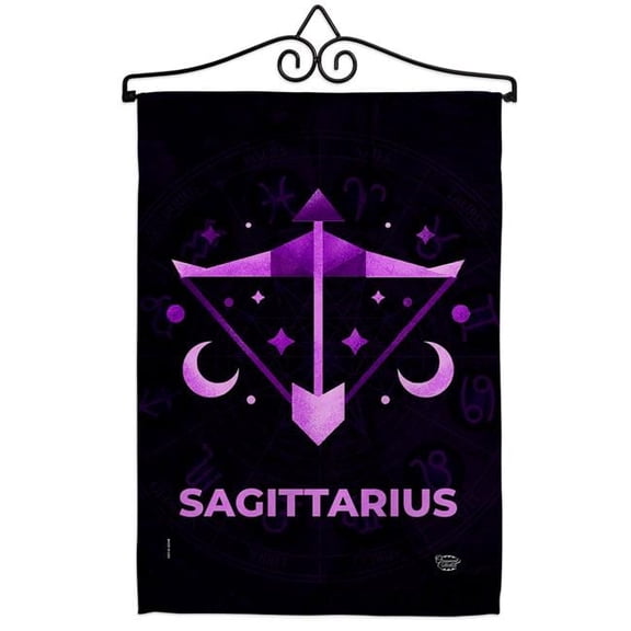 Ornament Collection GS190031-BO-02 13 x 18.5 in. Sagittarius Garden Flag Set for Interests Zodiac Double-Sided Decorative Vertical Flags & House Decoration Banner Yard Gift