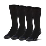 MediPeds mens Nanoglide Crew Socks, 4-pack, Black/Grey, Shoe Size: 12-15