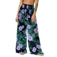 thumbnail image 2 of Mifsaly Women Swim Cover Up Pants Floral Print Bathing Suit Pant Beach Vacation Lightweight Flowy Swimming Trousers See-Through Sheer Mesh Outfits XL, 2 of 7