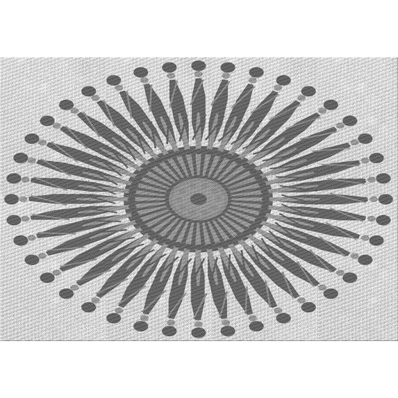 Ahgly Company Indoor Rectangle Patterned Sonic Silver Gray Area Rugs, 6' x 9'