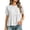 White, variant on Dxzfnsa Short Sleeve Shirts for Women Casual Spring Summer Tops Ribbed Knit Striped Womens Tops Crewneck Loose Fit T Shirts S-2XL